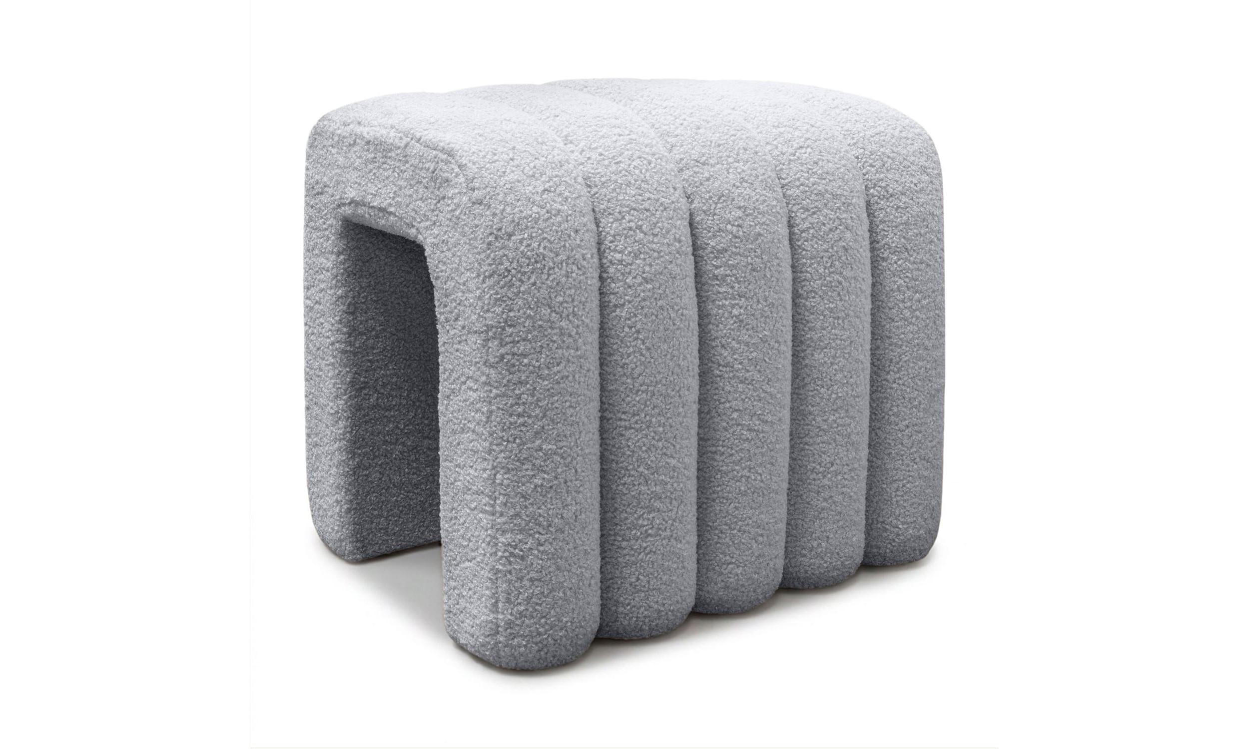 HOCKER RIBA 50/38/43 cm Grau - Grau, Textil (50/43/38cm) - Lookway