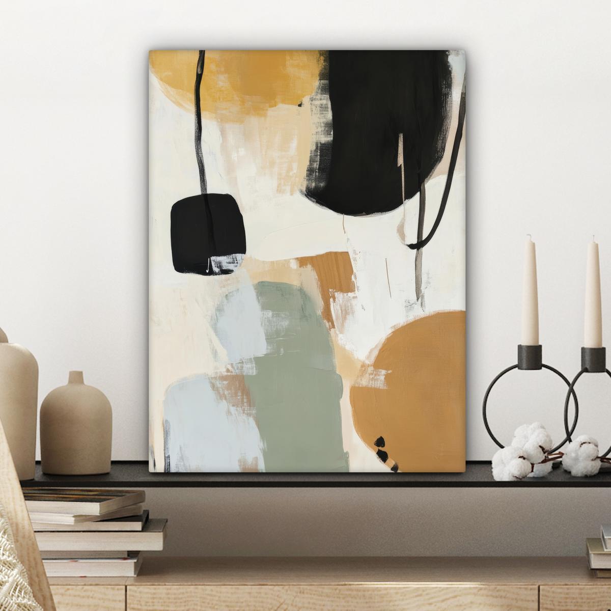 LEINWANDBILD Farbe - Abstrakt - Farben Room Decor 30x40 cm - Currygelb, Textil (30/40cm) - MuchoWow
