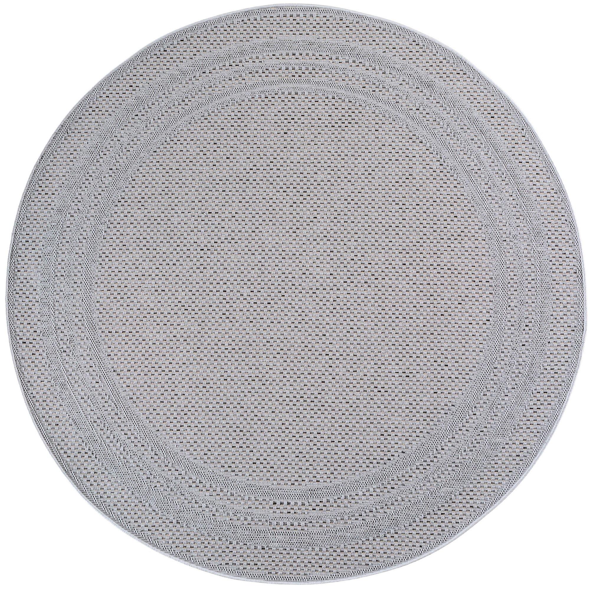 TEPPICH Outdoor VENTOUX in Grau, mit Bordüre, Ø 200 cm - Grau, Textil (200/200cm) - KADIMA DESIGN