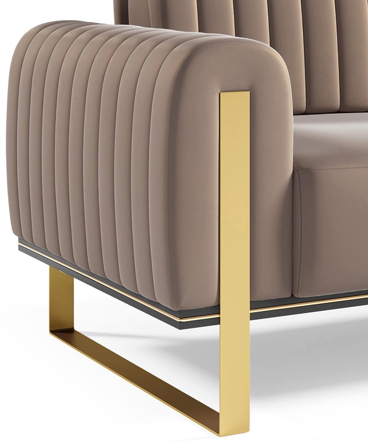 SOFA Parissa 164 cm - Beige/Goldfarben, Textil/Metall (164/79/92cm) - Selsey