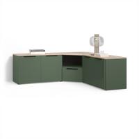 WOHNWAND Piave Grün 3 Teile - Grün, Holzwerkstoff (68/50/68cm) - Livinity®