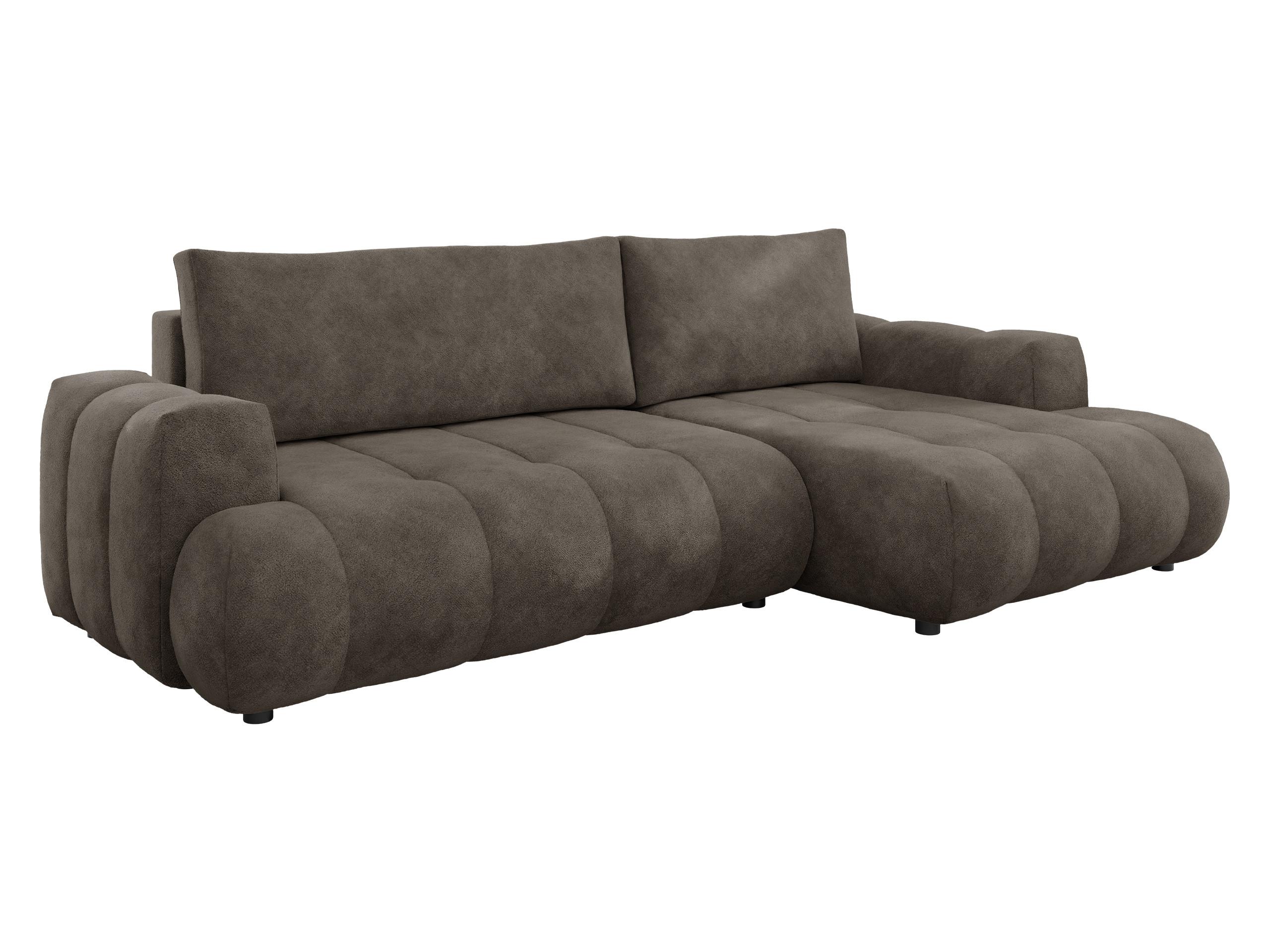 ECKSOFA Haiti, Seite: Rechts 2R+LC - Schwarz/Braun, Holz/Textil (276/156cm) - MIRJAN24