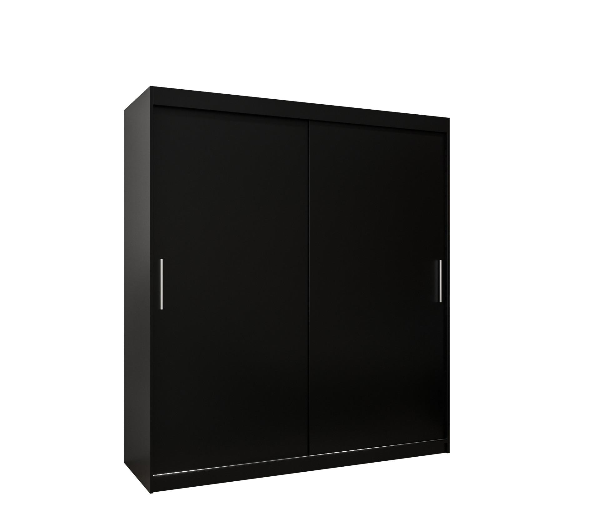 SCHIEBETÜRENSCHRANK TOKYO 200/180/62 2-türig - Silberfarben/Schwarz, Holz/Kunststoff (180/200/62cm) - MÖBEL KRYSPOL