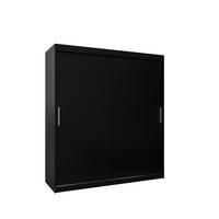 SCHIEBETÜRENSCHRANK TOKYO 200/180/62 2-türig - Silberfarben/Schwarz, Holz/Kunststoff (180/200/62cm) - MÖBEL KRYSPOL