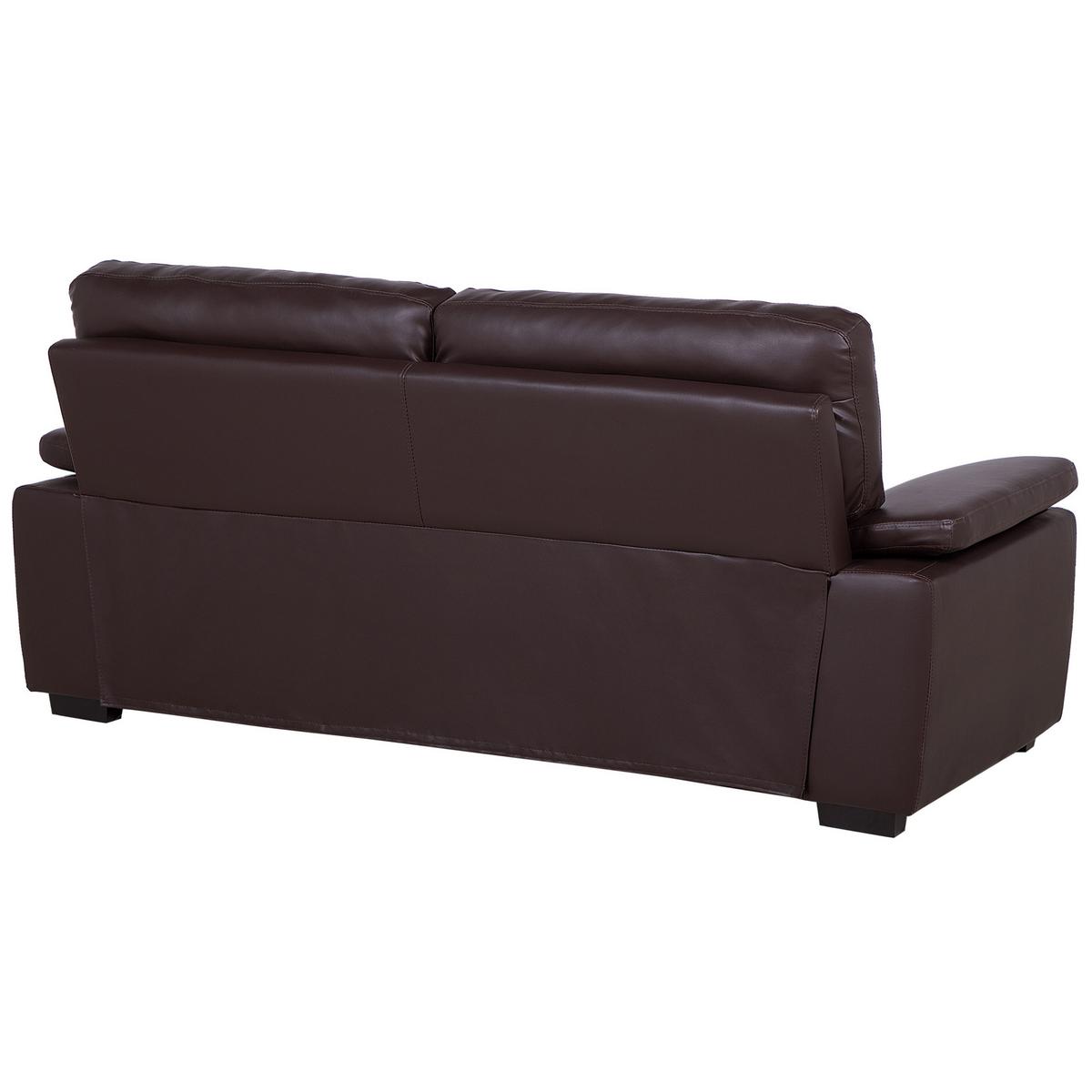 5-SITZER SOFA SET Kunstleder Dunkelbraun Vogar - Dunkelbraun, Kunststoff (195/90/74cm) - Beliani