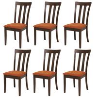 ESSZIMMERSTUHL Orange, Dunkelbraun 6er-Set - Dunkelbraun/Orange, Holz (42/96/58cm) - MCW