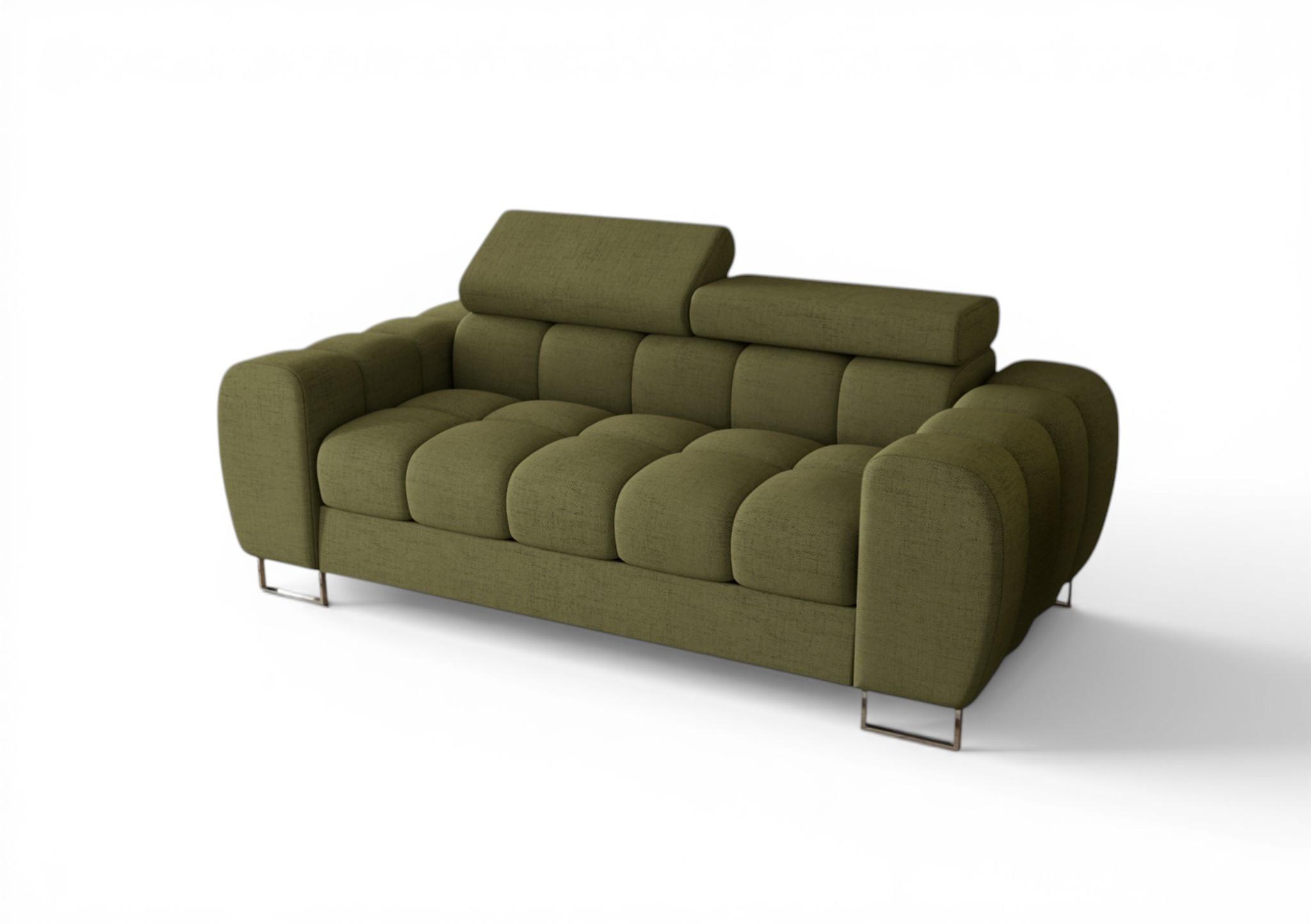 SOFA 2-sitzer Bastien In Stoff Moly - Grün, Holzwerkstoff/Textil (195/95/97cm) - Fun Möbel