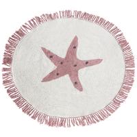 KINDERTEPPICH Stars 120/120 cm - Pink/Weiß, Textil (120/120cm) - Beliani