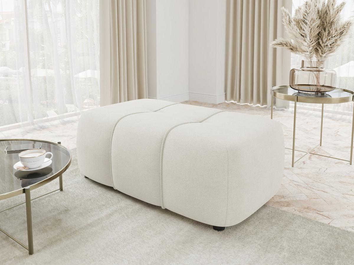 POLSTERHOCKER Furyn - Creme/Schwarz, Holzwerkstoff/Kunststoff (93/38/62cm) - MIRJAN24