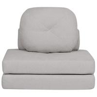 1-SITZER BODENSOFA Stoff hellgrau mit Schlaffunktion Olden - Grau, Textil (81/54/91cm) - Beliani