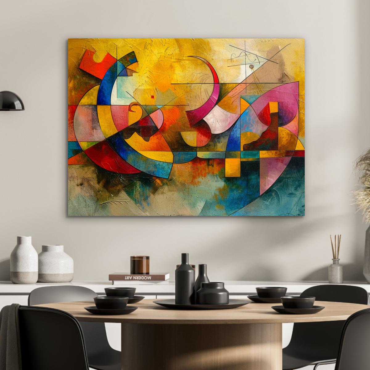 METALLBILD Kunst - Abstrakt - Modern 80x60 cm - Gelb, Metall (80/60cm) - MuchoWow