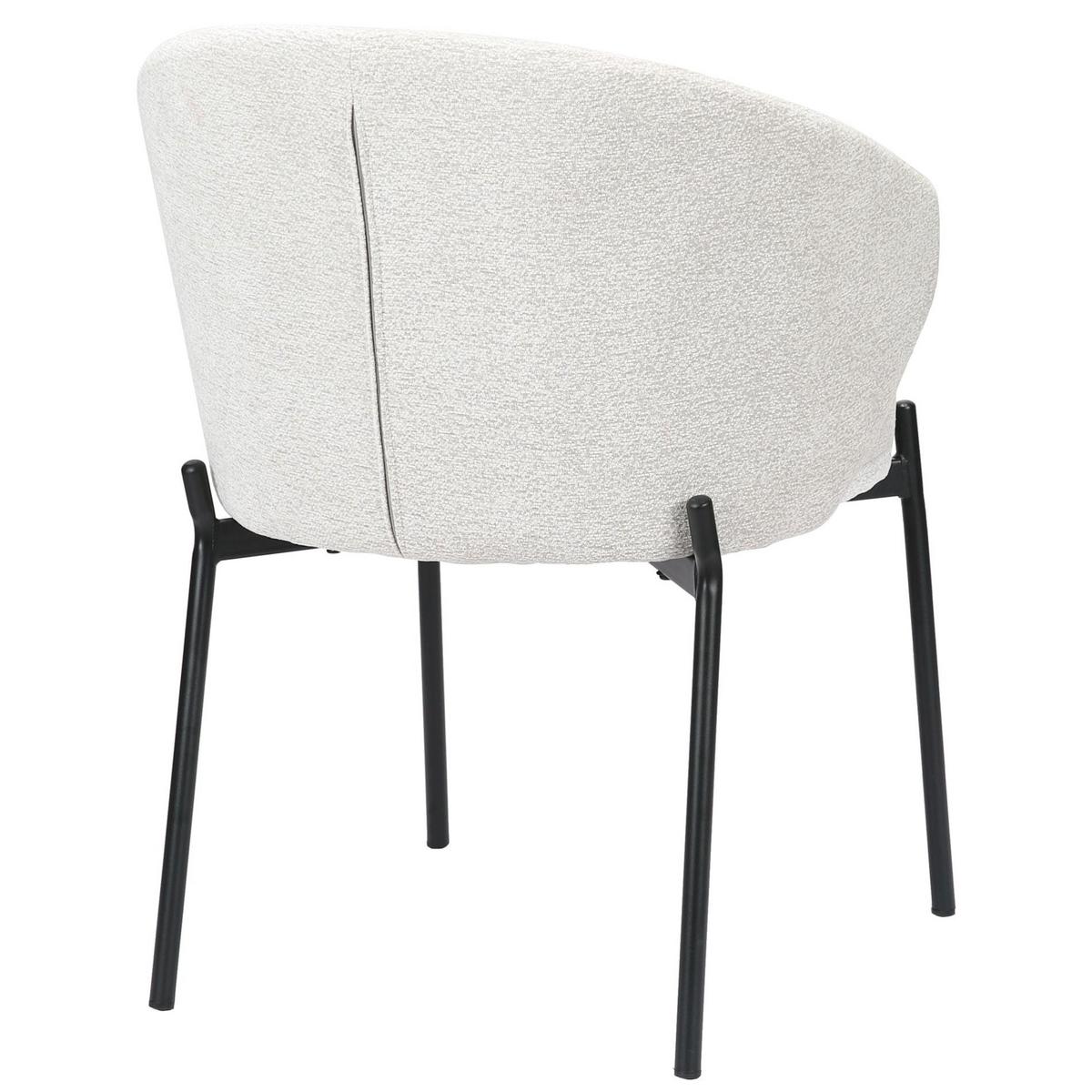 POLSTERSTUHL Atisly Hellgrau - Hellgrau/Schwarz, Textil/Metall (57.5/76.5/56cm) - Selsey