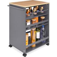 UNIVERSALWAGEN Bengt Anthrazit-Eiche - Anthrazit/Multicolor, Naturmaterialien/Metall (38/79/50cm) - BoMoe