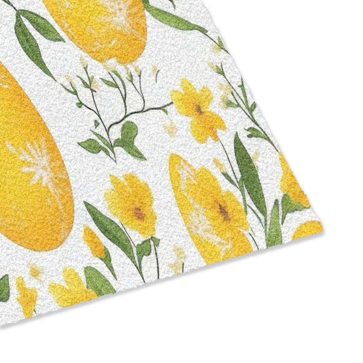 FUSSMATTE Blumen - Ostereier - Gelb Teppichmatte 60x40 cm - Gelb, Kunststoff (40/60cm) - MuchoWow