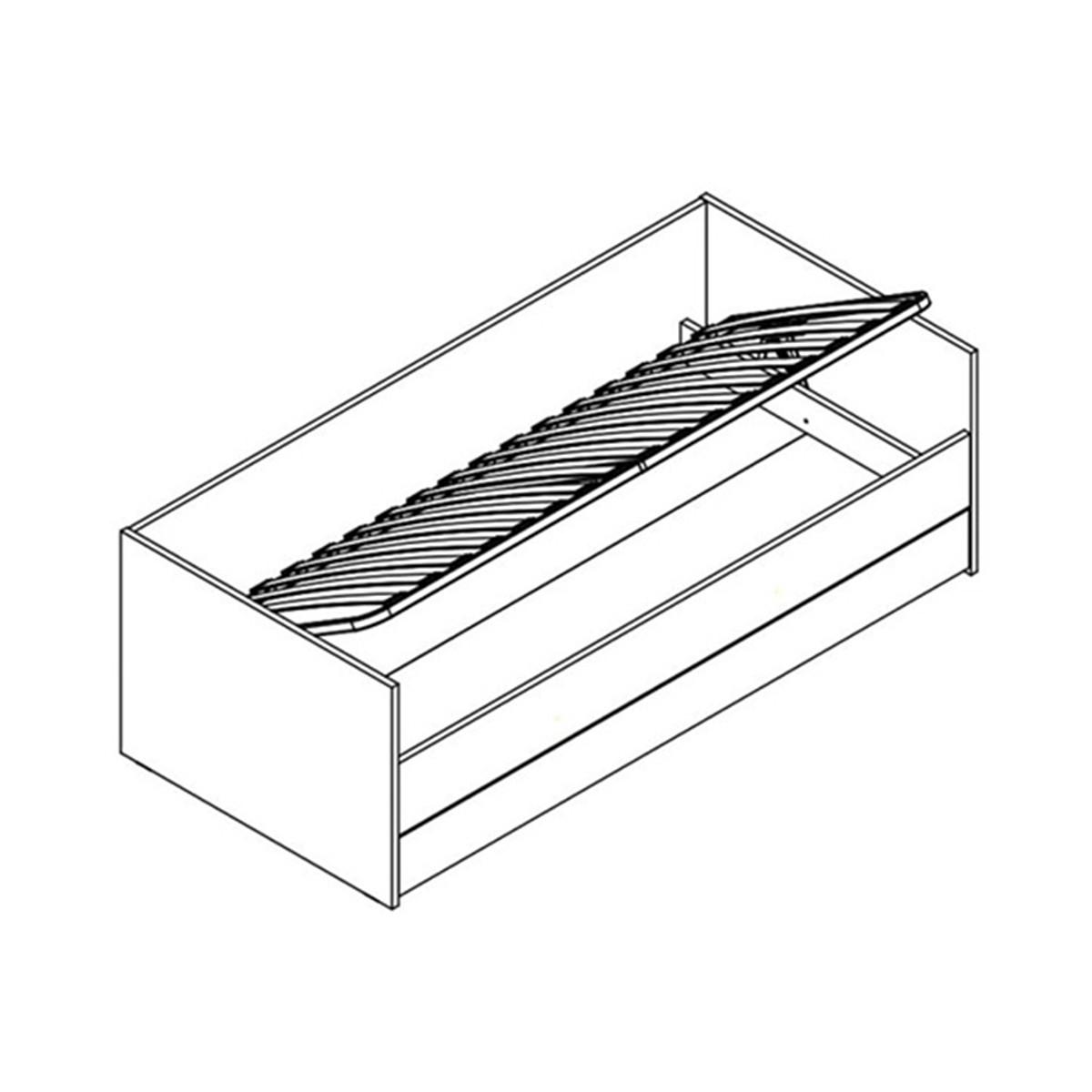BETT 90/200 Schwarz - Schwarz, Holzwerkstoff (90/200cm) - Petits-meubles