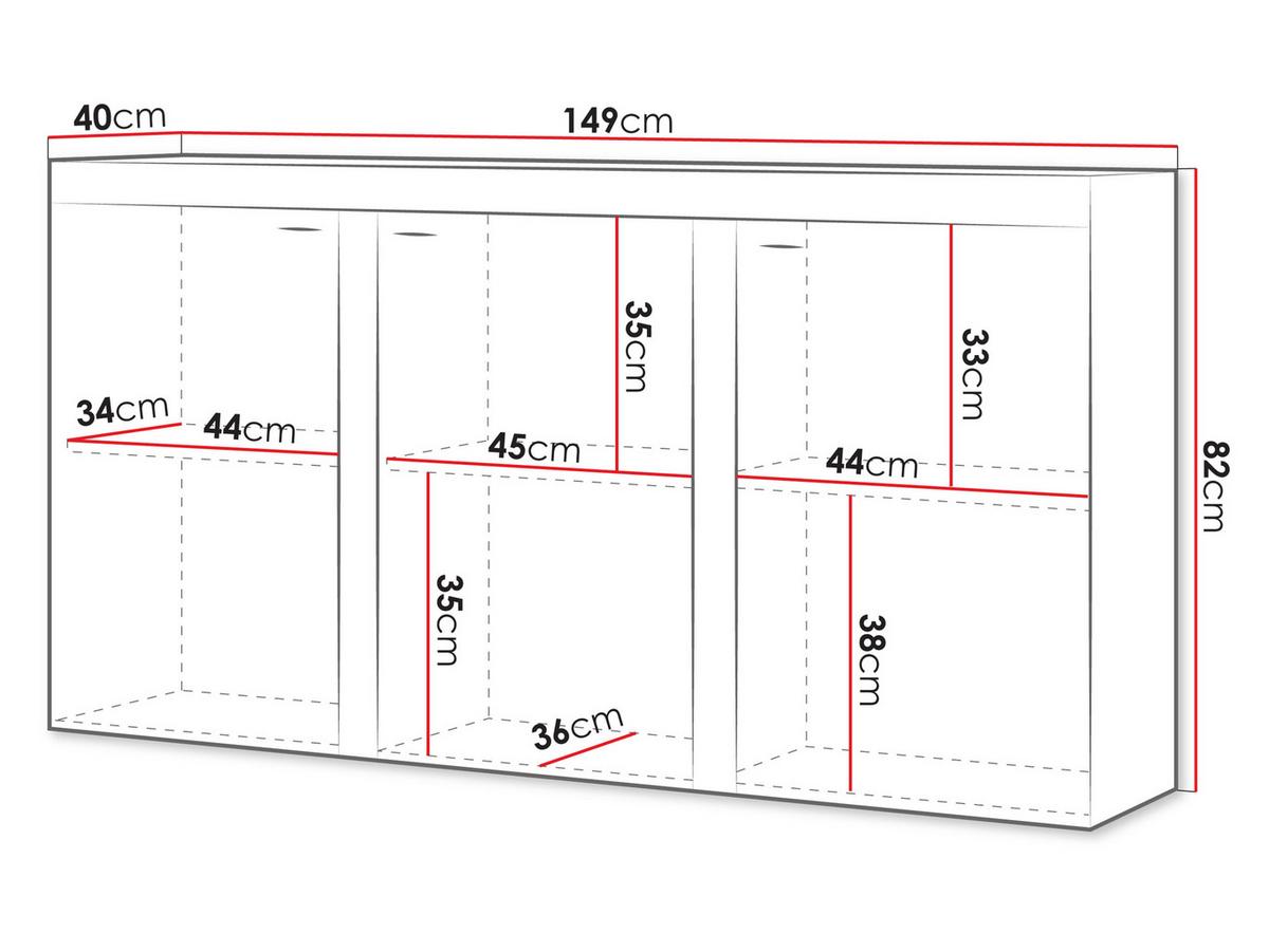 KOMMODE Rumba 3F2 - Weiß/Grau, Holzwerkstoff (149/82/40cm) - MIRJAN24