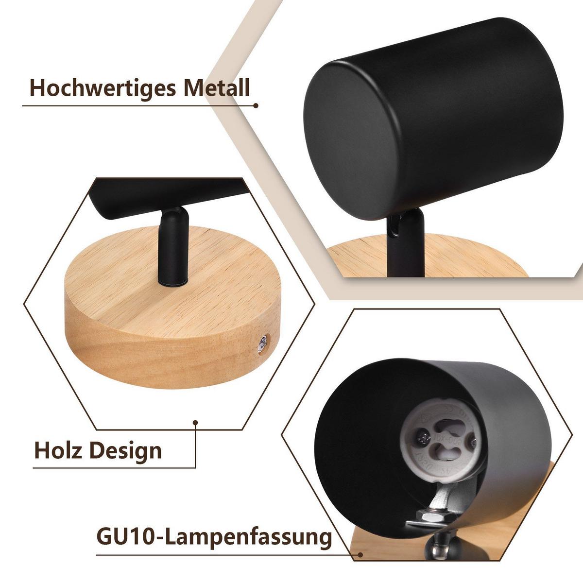 DECKENSTRAHLER Magdeburg 1-flammig 9.2/9.2/13.5 cm - Schwarz, Metall (9.2/9.2/13.5cm) - Nettlife