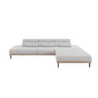 ELEKTRISCHES ECKSOFA Rechts MONA 316x205x85 Grau Velours - Grau, Holzwerkstoff/Textil (316/205cm) - ALTDECOR