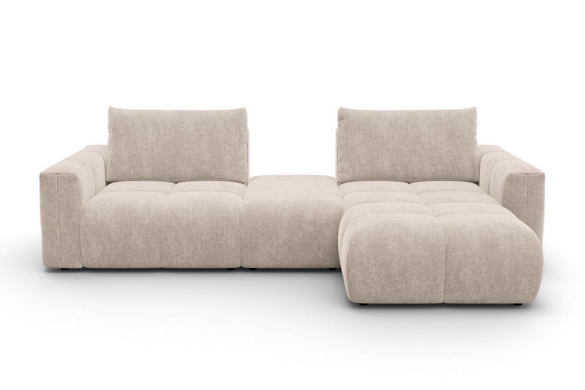ECKSOFA VERONA 4-Sitzer RECHTS, Beige - Beige/Schwarz, Holz/Textil (282/173cm) - Courtois Laville