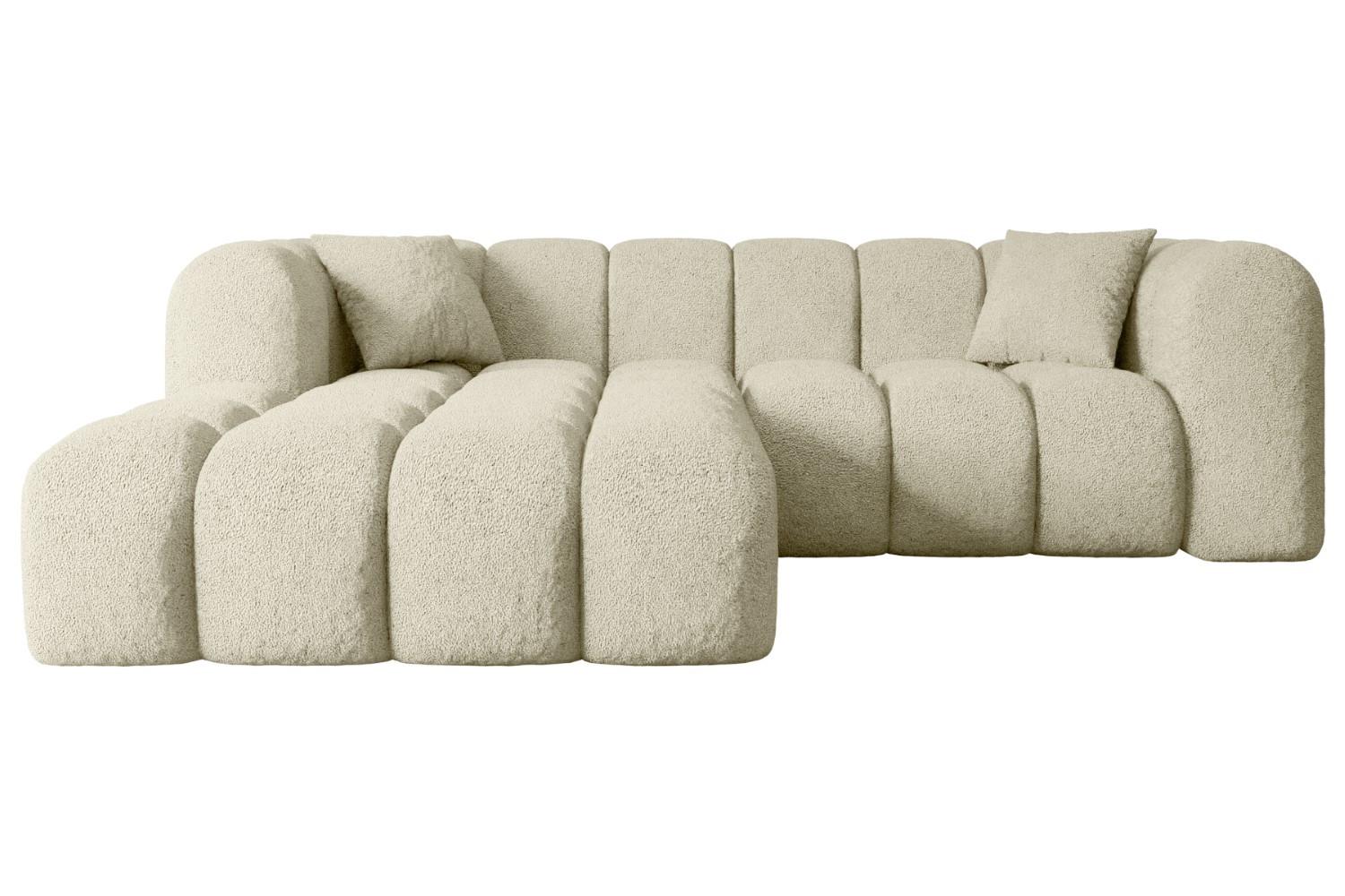 ECKSOFA Ottomane Links OLEA-L1 - 231x173x74 cm Beige - Creme/Schwarz, Holzwerkstoff/Kunststoff (190/242cm) - ALTDECOR