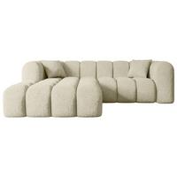ECKSOFA Ottomane Links OLEA-L1 - 231x173x74 cm Beige - Creme/Schwarz, Holzwerkstoff/Kunststoff (190/242cm) - ALTDECOR