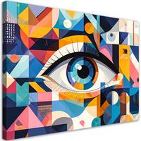 LEINWANDBILD Buntes abstraktes Auge 60x40cm - Multicolor, Textil (60/40cm) - Feeby
