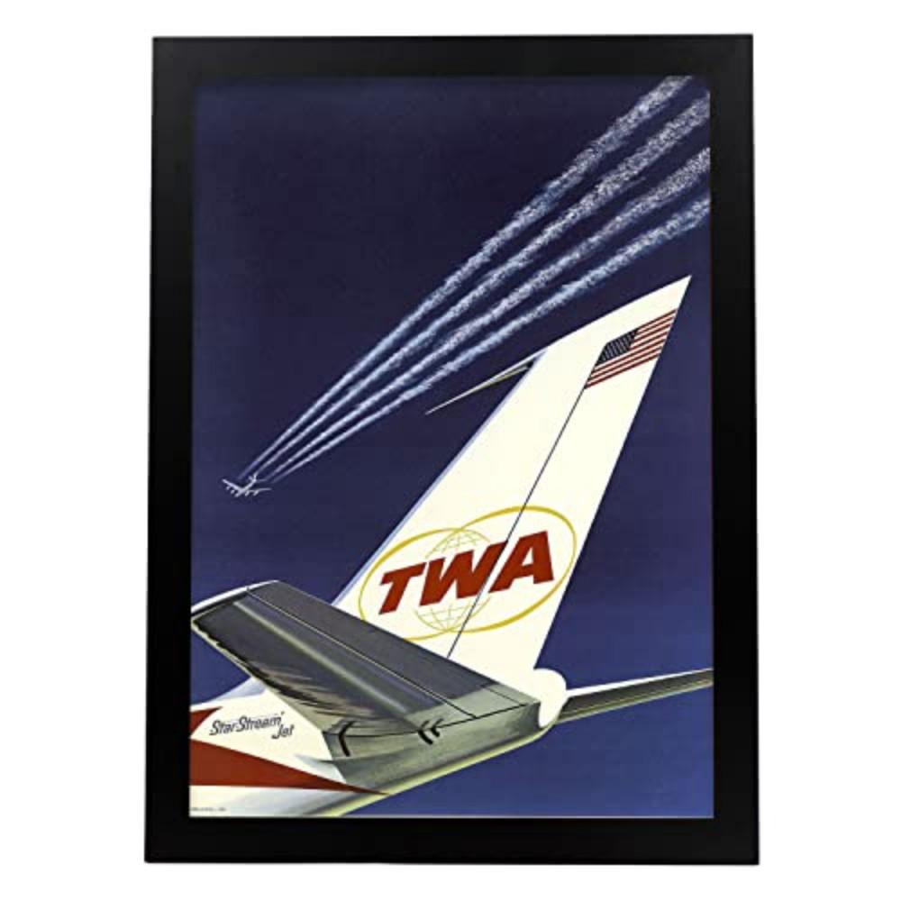 POSTER Fluggesellschaft Twa A3 Schwarzer Rahmen - Schwarz, Papier (29.7/5/42cm) - Nacnic