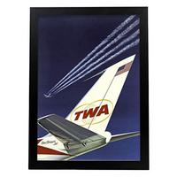 POSTER Fluggesellschaft Twa A3 Schwarzer Rahmen - Schwarz, Papier (29.7/5/42cm) - Nacnic