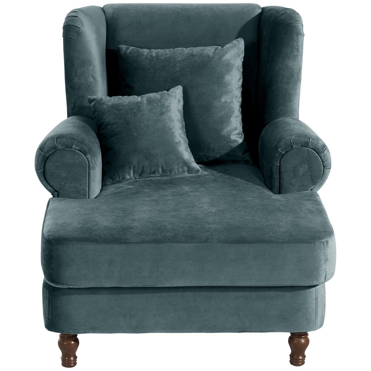 SESSEL XXL inkl. Kissen Karley Samtvelours azur - Aubergine, Kunststoff (103/103/149cm) - 58aufmkessel