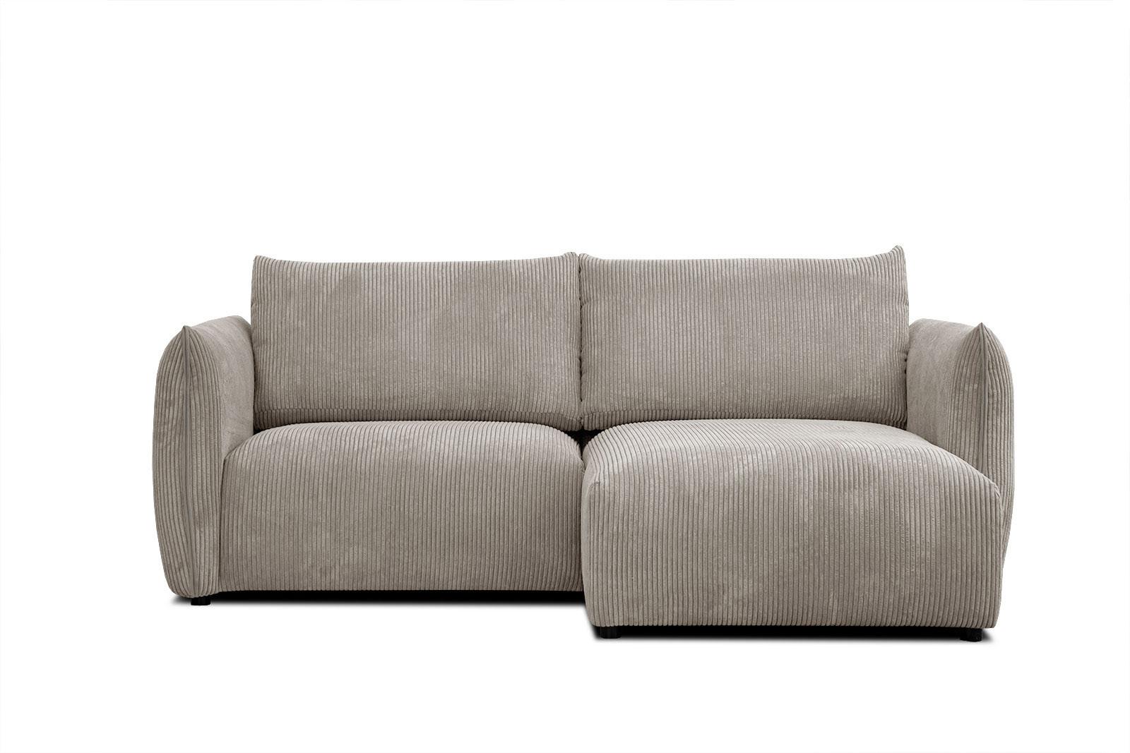 ECKSOFA TAUER 3-Sitzer, taupe - Taupe/Schwarz, Holzwerkstoff/Kunststoff (206/173cm) - Wozimo