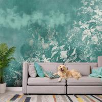 SELBSTKLEBENDE FOTOTAPETE 98/70 cm - Türkis/Weiß, Kunststoff/Textil (98/1cm) - KUNSTLOFT