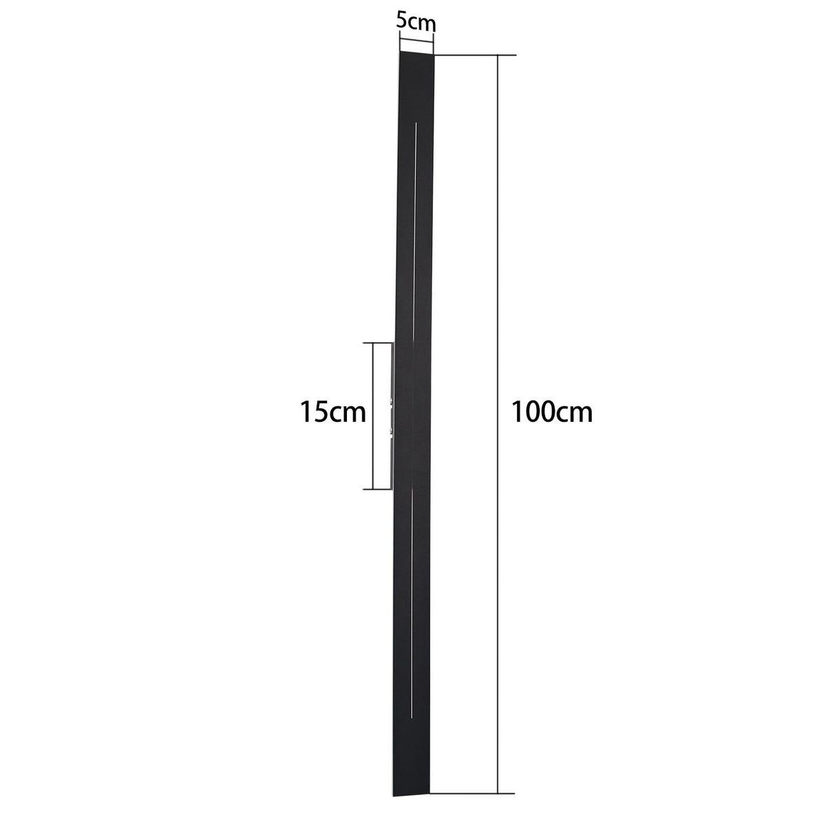 LED-WANDLEUCHTE Luminescent 100/5/4 cm - Schwarz, Metall (5/4/100cm) - ZMH