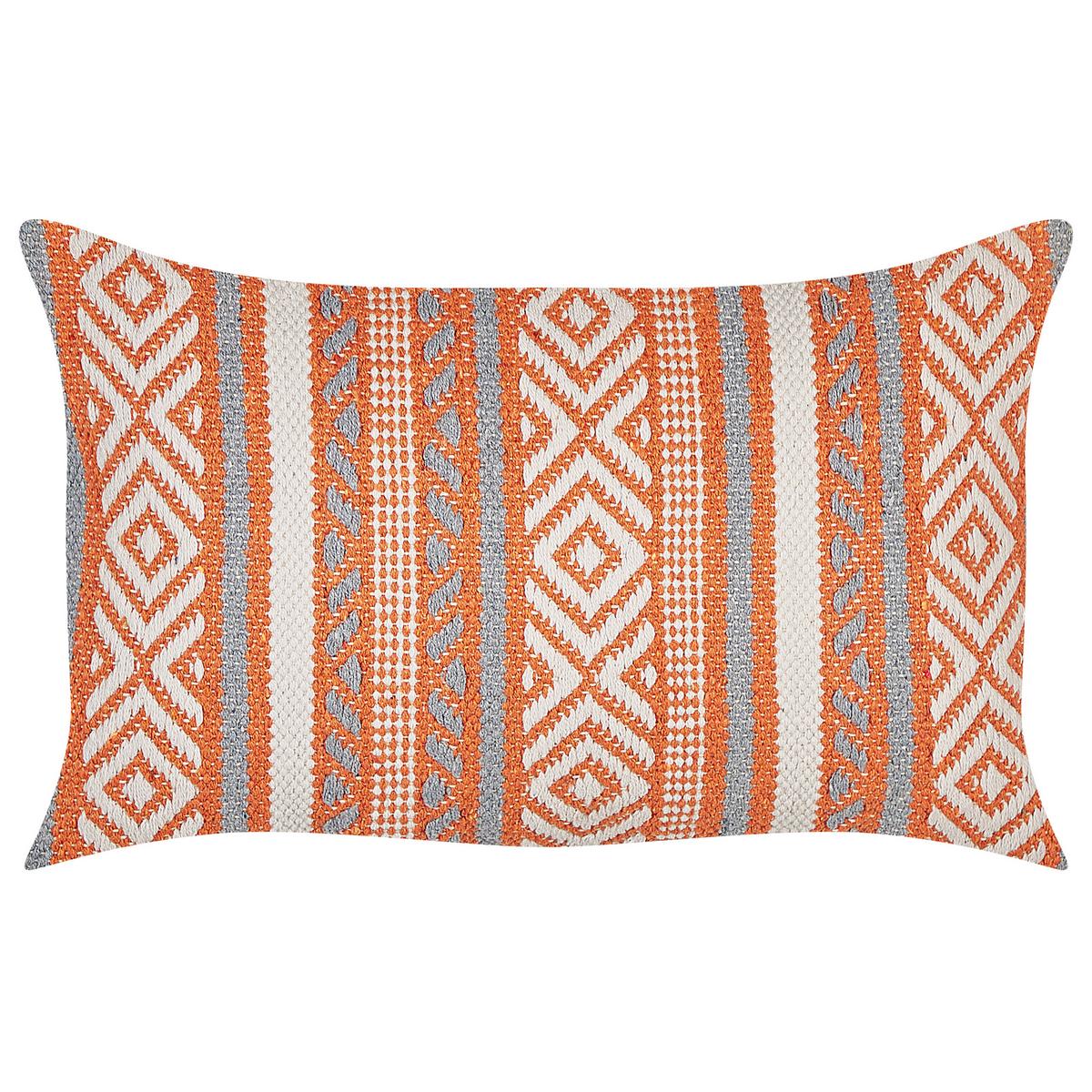 DEKOKISSEN 2er-Set Orange 50/30 cm Inula - Orange, Naturmaterialien/Textil (50/30cm) - Beliani