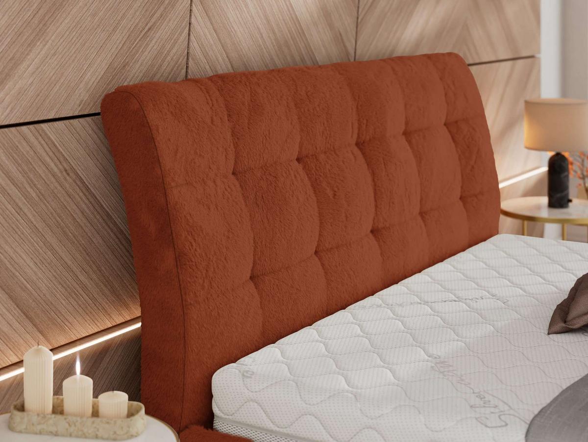 POLSTERBETT GALA CLASSIC 140/200 - Orange Plüsch - Pocket-Matratze - Orange, Textil (140/200cm) - MKS