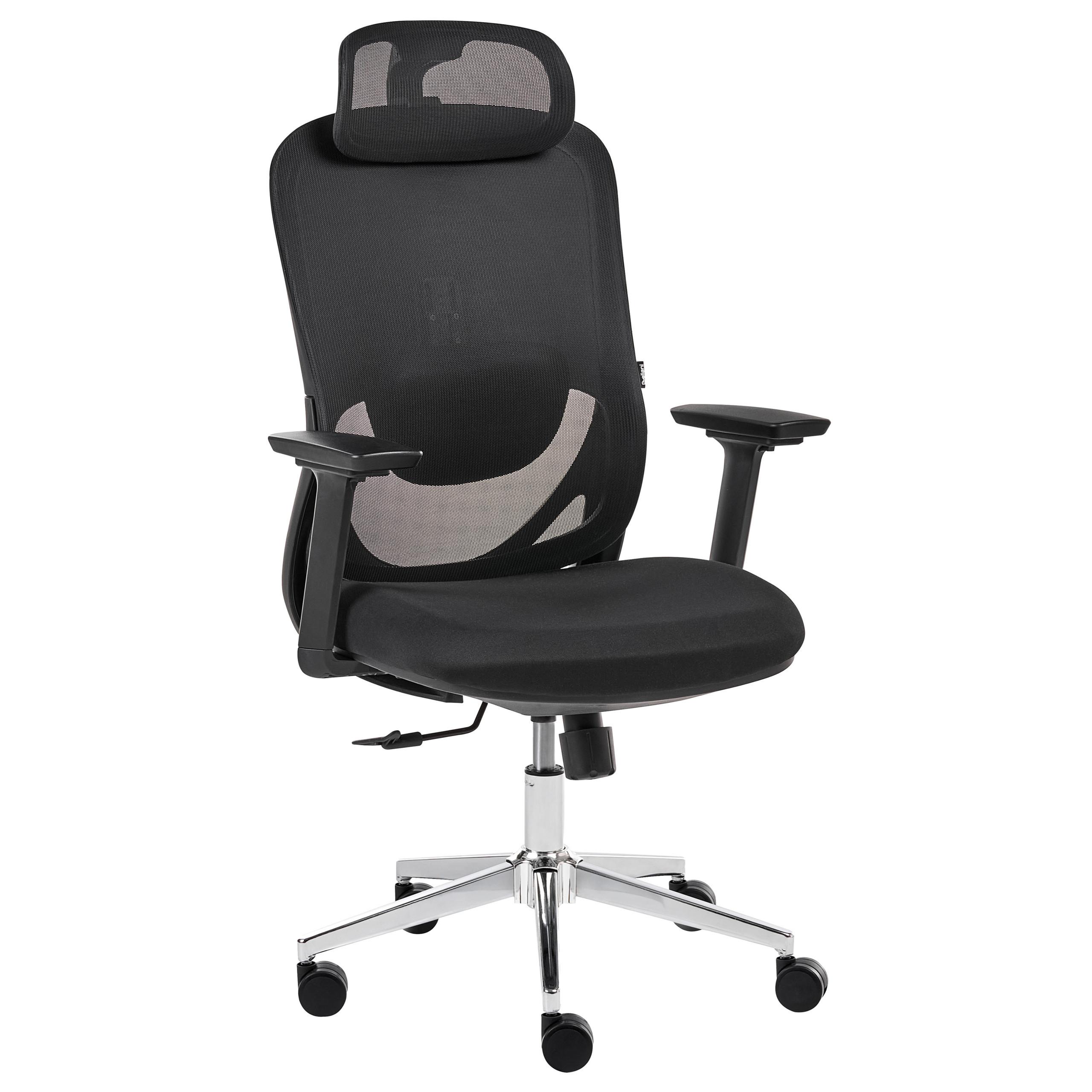 BÜROSTUHL SchwarzErvione - Schwarz, Textil (60/118/60cm) - Beliani