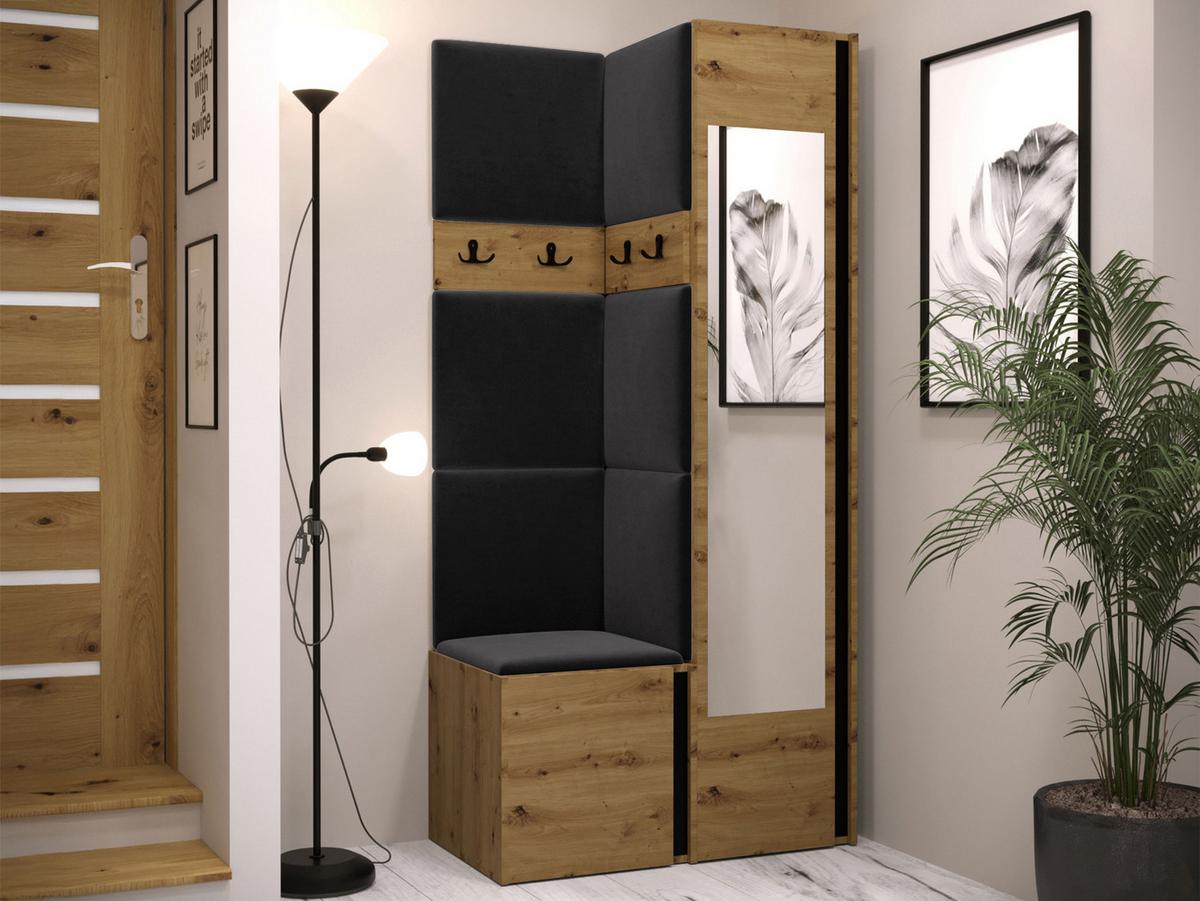 GARDEROBEN-SET Orion XXV - Anthrazit/Eiche Artisan, Holzwerkstoff/Kunststoff (82/186/46cm) - MIRJAN24