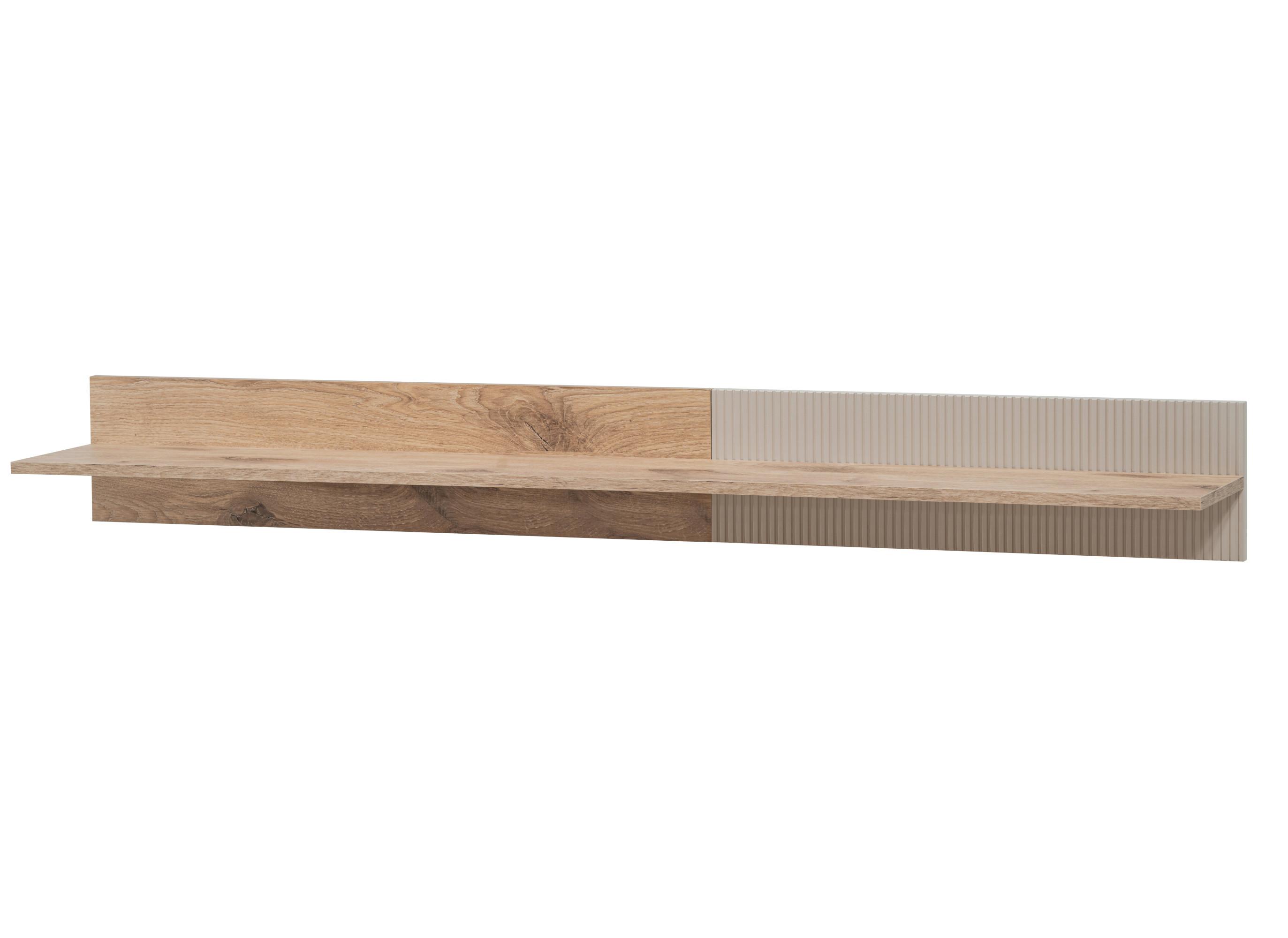 WANDBOARD Eiche Viking, Kaschmir 160 cm, Wandregal mit gefrästen Rillen - Kaschmir/Eichefarben, Holzwerkstoff (160/20/25cm) - Inn.Furn