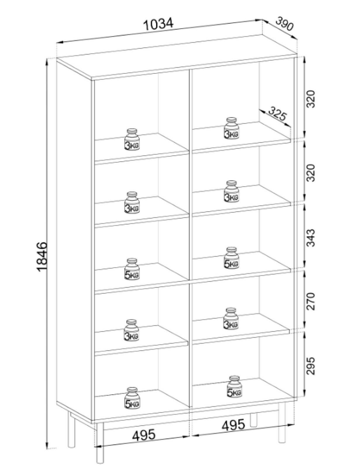 BÜCHERREGAL Japandies Greige 104 cm - Taupe, Holzwerkstoff (103.5/184.6/39cm) - Selsey