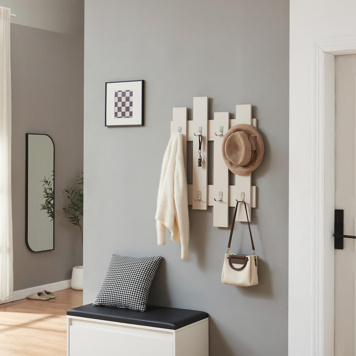 WANDGARDEROBE Raseborg - Beige, Holzwerkstoff (60/80/3cm) - [en.casa]