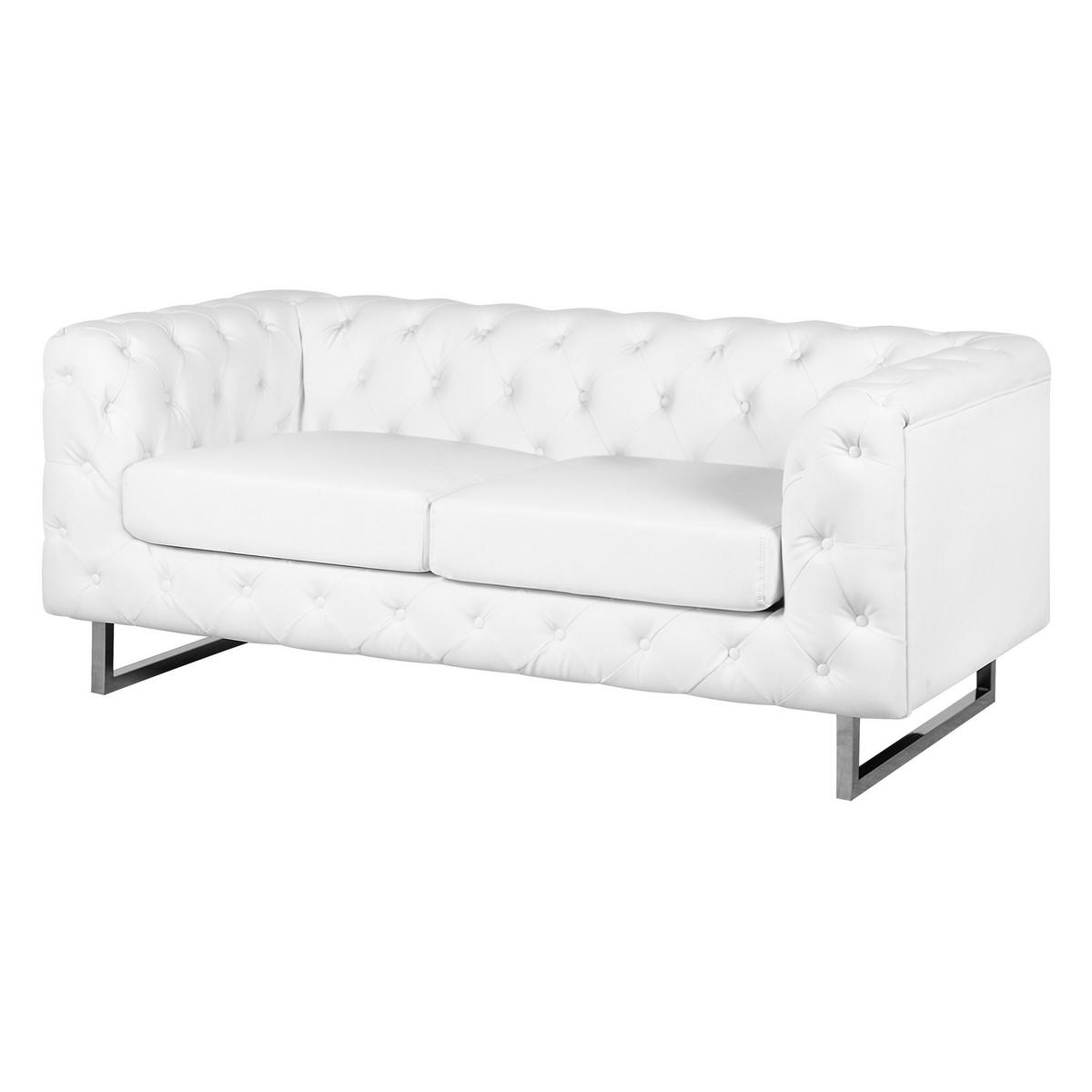 2-SITZER-SOFA Kunstleder Weiß Vissland - Weiß, Kunststoff/Textil (172/71/87cm) - Beliani