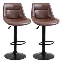 BARHOCKER, Kunstleder, Stahl, Braun - Braun, Kunststoff (50/108/46.5cm) - HOMCOM