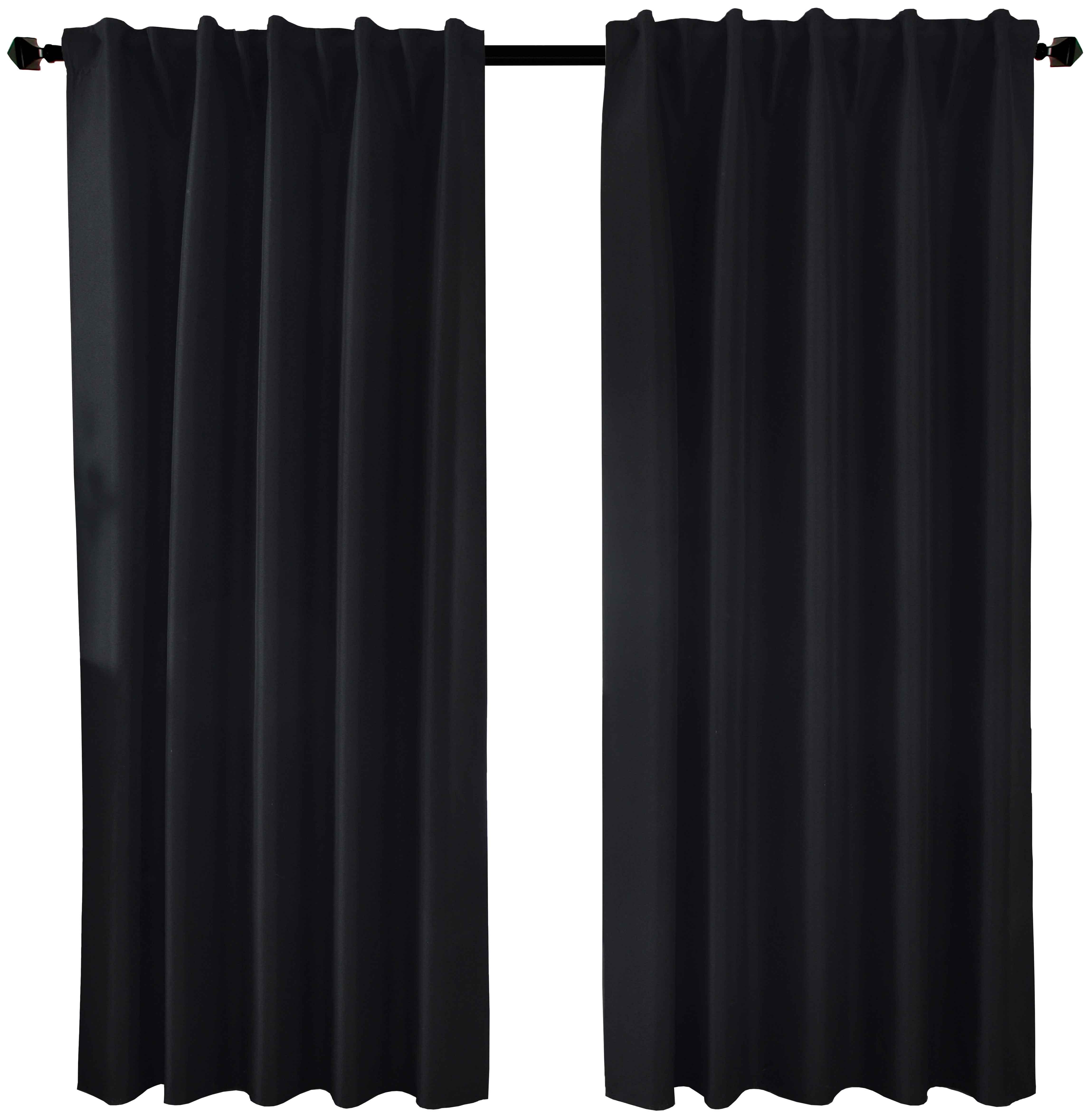 VORHANG 2ER SET BOSTON DARK HxB 175x140 cm Schwarz - Schwarz, Textil (140/175cm) - Gardinenbox