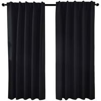 VORHANG 2ER SET BOSTON DARK HxB 175x140 cm Schwarz - Schwarz, Textil (140/175cm) - Gardinenbox