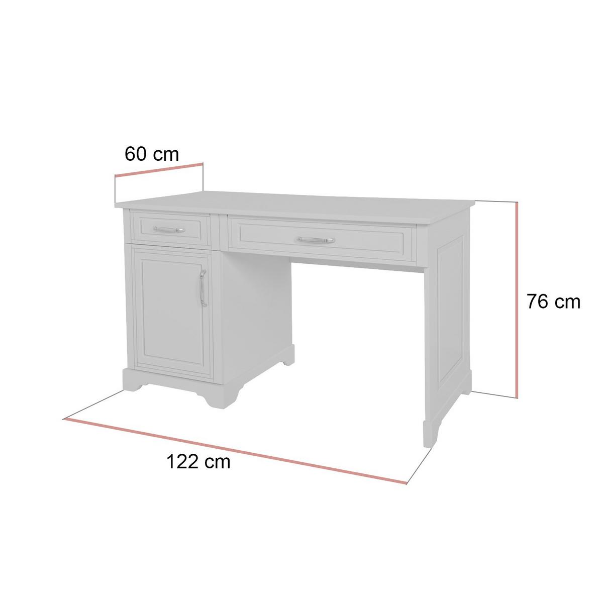 CHILDREN'S desk TWINKLE für das Kinderzimmer Grau matt - Grau, Holzwerkstoff (122/76/60cm) - Lookway