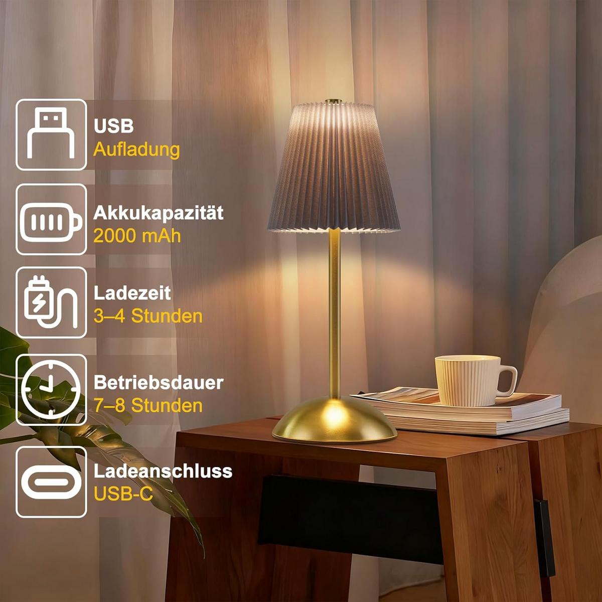 LED-TISCHLEUCHTE BROT Ⅲ 12/12/30 cm(2er-set) - Blaugrau, Metall (12/12/30cm) - Nettlife
