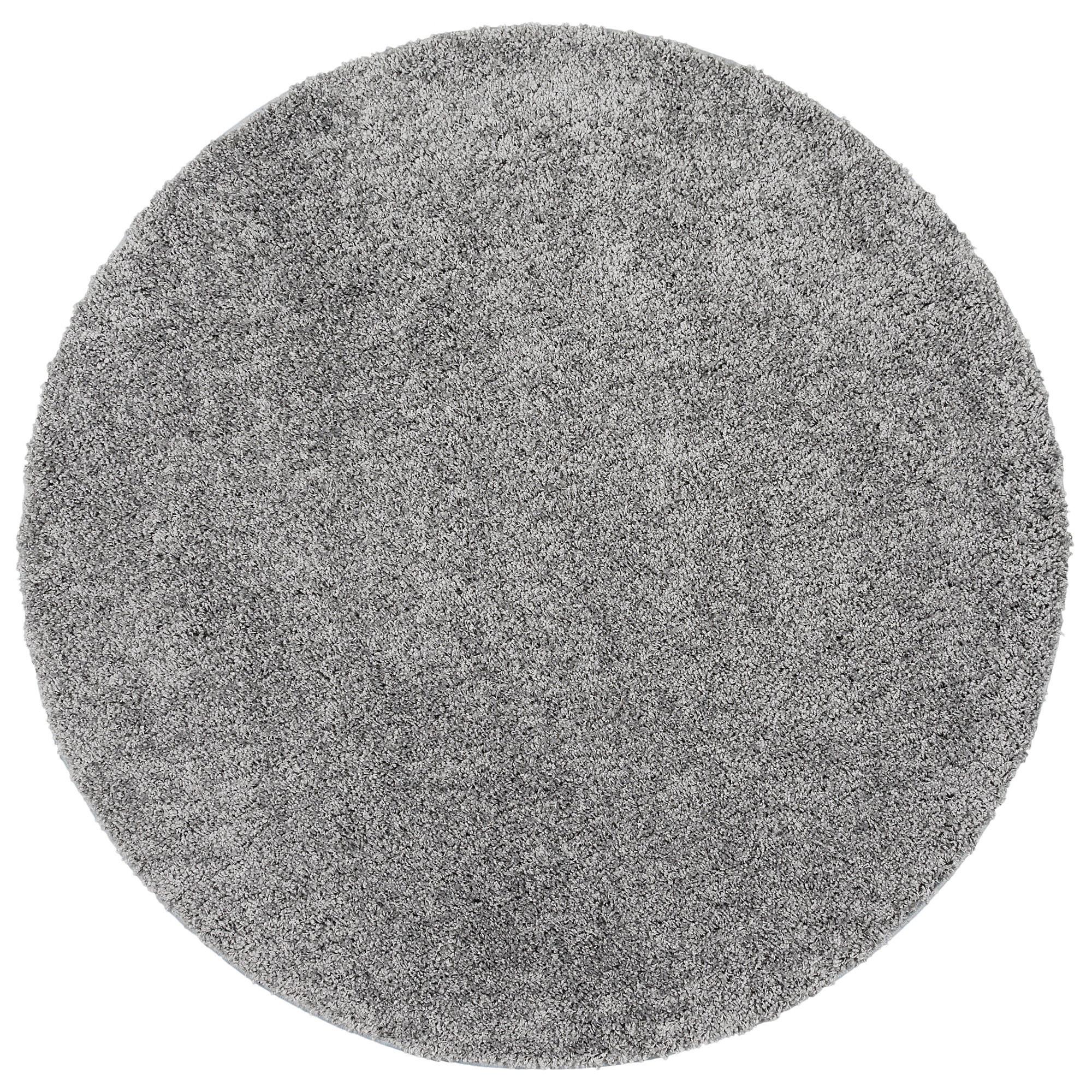 LUXUS HOCHFLOR LANGFLOR TEPPICH MILANO RUND - Grau, Textil (100/100cm) - Snapstyle