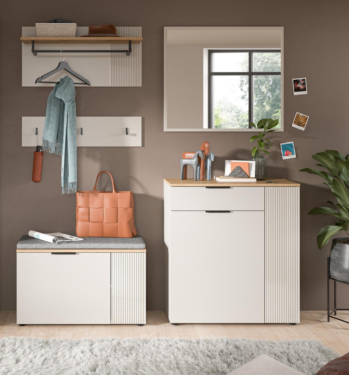 GARDEROBENSPIEGEL Kaschmir Sand, Flur Wandspiegel 80 x 70 cm - Kaschmir, Glas/Holzwerkstoff (80/70/2cm) - Inn.Furn