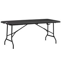 GARTENTISCH, Dunkelgrau, Stahl, HDPE - Dunkelgrau, Metall (180/75.5/73cm) - Outsunny