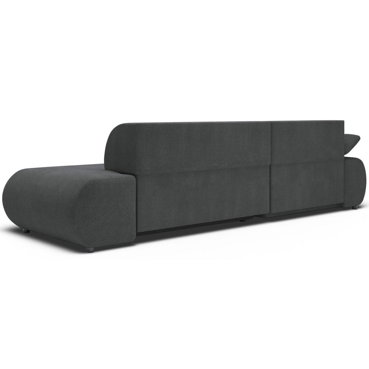 ECKSOFA Armone Graphit Chenille - Schwarz, Kunststoff/Textil (286/173.5cm) - Selsey