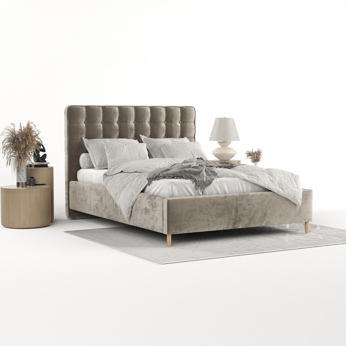 POLSTERBETT Paloma 160/200 cm Beige im Lotta Stoff - Beige/Naturfarben, Holz/Holzwerkstoff (160/200cm) - AltaBeds